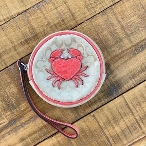 Coach Crab Wristlet Coin Purse Mini Wallet